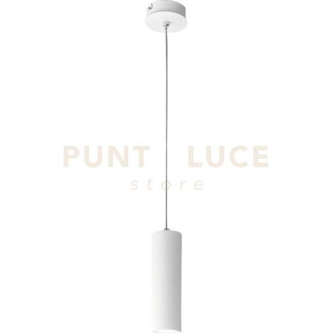 GSO001C- LAMPADA A SOSPENSIONE BIANCA IN ALLUMINIO 1 LUCE LED 3000K 1280LM 16W D.6,5X20CM