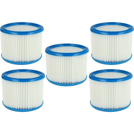 Filtre à cartouche bleu et blanc (5 pièces) compatible avec les aspirateurs Makita VC3011L, VC2512L, VC3012M, VC3511L et VC2511. (1/4)