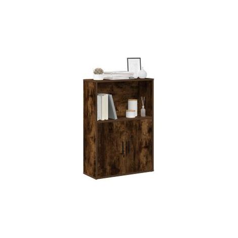 Bibliothèque chêne fumé 60x24x85 bois d'ingénierie (1/5)