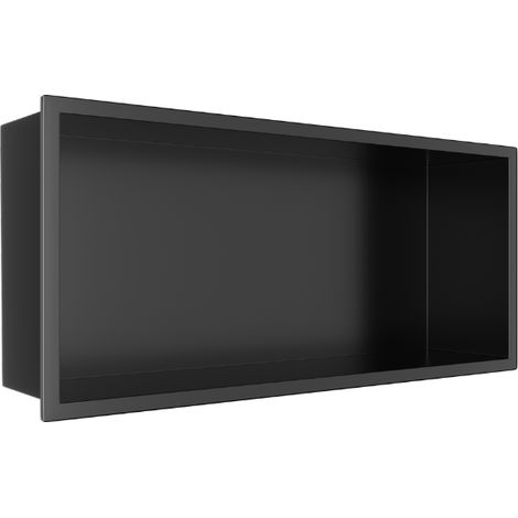 Estante empotrado Wall-BOX ONE de acero inoxidable negro, 45x20x10 cm (1/4)