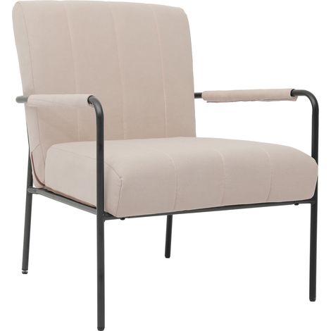 SVITA KYLE Loungesessel Polstersessel Akzentstuhl Wohnzimmer mit Armlehne Beige (1/5)