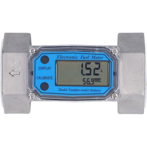 Flussometro digitale elettronico a turbina per acqua e carburante, in acciaio inossidabile, 2 pollici, 35-250 l/min. (1/5)