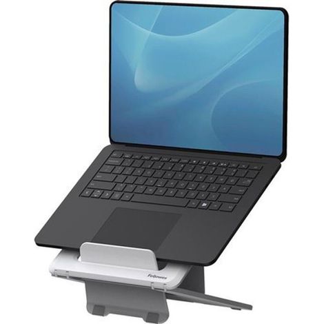 Support Ordinateur Portable - Réglable Hauteur 12 Positions - Compatible Écrans Jusqu'à 14 Pouces - Blanc - 1 Pièce (1/5)
