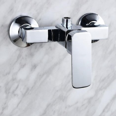 Moderne, verchromte Wand-Duscharmatur Fong mit Warm- und Kaltwassermischer (1/3)