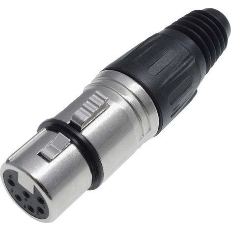 RS PRO-Connecteur XLR Femelle Droit 6 voies Montage sur câble, placage Nickel ( Prix pour 1 )