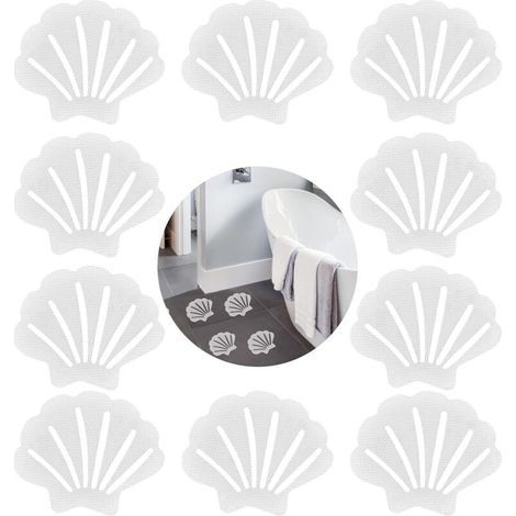 Set of 20 Non-Slip Shower Stickers, Anti-Slip Safety Bath Strips for Bathtubs and Showers, Adhesive Strips, Waterproof, Transparent (1/5)