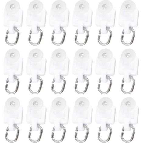 Poulies Pour Rails De Rideaux - 50 Pièces - Silencieuses - Compatible Profil En L - Pour Fenêtres Et Séparateurs De Pièce (1/4)