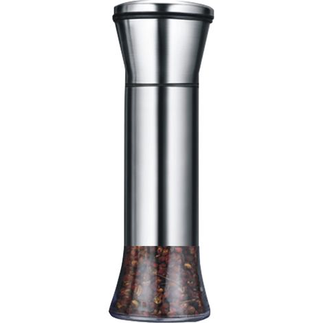 Moulin à Poivre - Corps en Acier Inoxydable 304 - Corps en Verre Borosilicate - Mécanisme en Céramique - Réglable Fins/Rudes - 1 Pièce (1/5)
