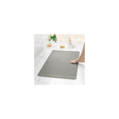 Tapis antidérapant 40x60 – tapis de douche – tapis de toilette – PVC gris (1/5)