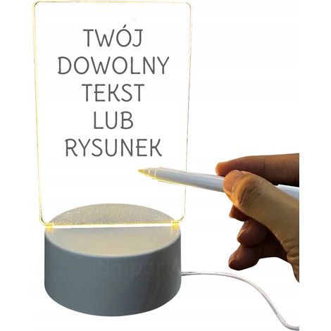 L脕MPARA DECORATIVA LED 3D PARA DIBUJAR, ESCRIBIR, MENSAJES, REGALO DE PLEXI脫N