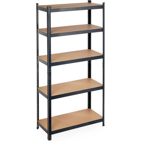 Scaffale modulare per carichi pesanti garage officina 180 x 90 x 40 cm pratico e stabile in MDF nero 130010050