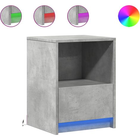 Maison Exclusive - Nachttische mit LED-Leuchten 2 Stk. Betongrau