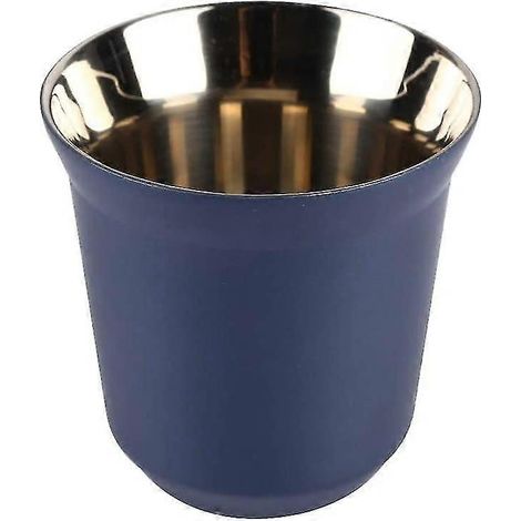 Tasse à café en acier inoxydable, tasse à expresso à double paroi isolante, tasse à café capsule, couleur foncée (1/5)