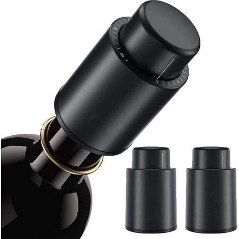 Set of 2 Vacuum Wine Stoppers - Air Suction - Compatible with all types of bottles - Save Money and Seal Your Bottles (1/5)
