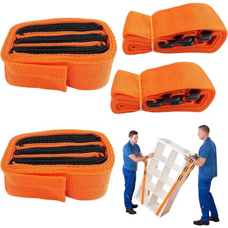 (2 Pièces)Sangle Demenagement, 2 Personnes Sangle de Levage, Sangles de Transport Déménagement pour Appareils, Meubles, Déménageur de Machines (1/5)