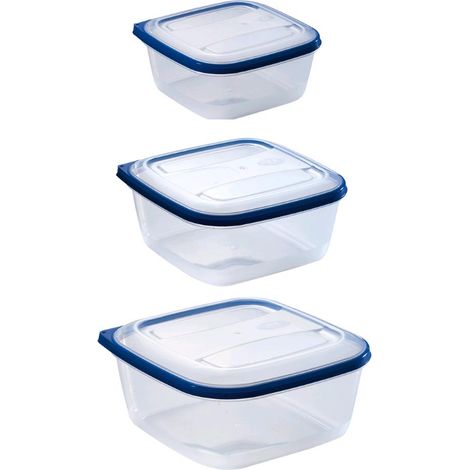 Tris di Contenitori quadrato per Alimenti in polipropilene Litro da Frigo 5 litri (1/5)