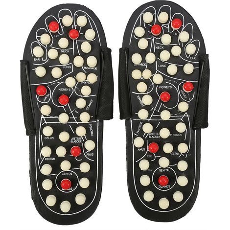 Chaussons de massage pour pieds à thérapie magnétique, soins de santé, semelles à points rotatifs (taille 40-41) (1/5)