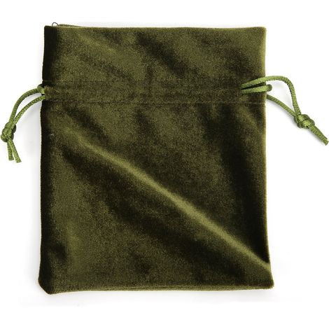 Coffret velours vert pour cartes de tarot, cordon coulissant, pochette de rangement souple pour bijoux et pièces de monnaie (1/5)