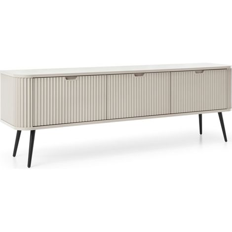 Mobile TV con gambe 168 cm, 3 cassetti, 2 ante, Cashmere, gambe nere, 168 x 39 x 57 cm (1/3)