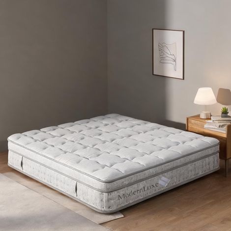 Matelas coloris blanc en polyester 200 x 140 x 25 cm (1/5)