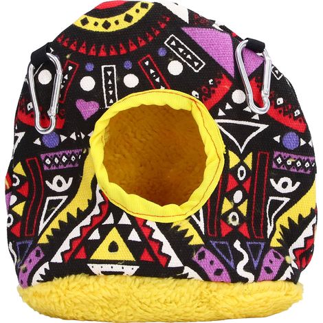 Nichoir rond et chaleureux en peluche douce, gain de place, facile à nettoyer, sûr pour les perroquets, style ethnique (1/5)