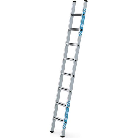 Anlegeleiter 8 Stufen Alu.elox.Arbeits-H.b.ca.3350mm Stufen m.Kunststoffeinlage (1/3)