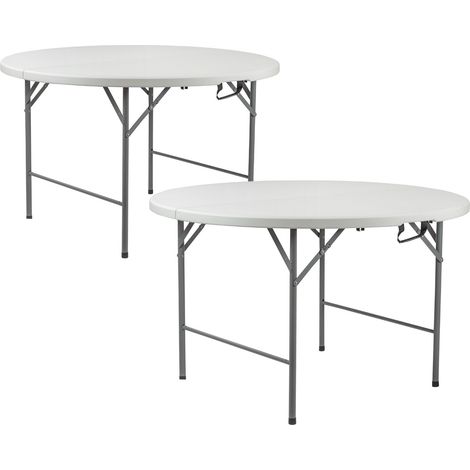 Pack 2 Mesas Plegables Redondas para Catering Efecto Granito 120x74cm Thinia Home (1/5)
