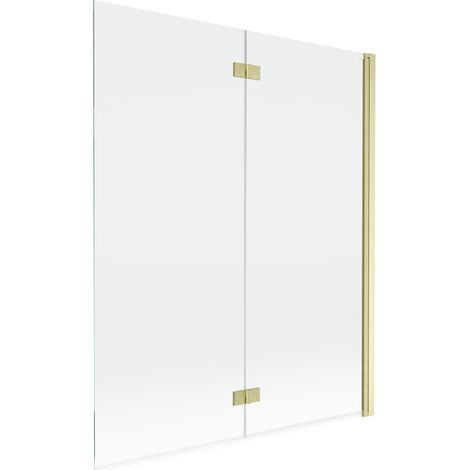 Mexen Mist Duschwand 2-flügelig rechts 140 x 150 cm, transparent, gold gebürstet - 8A9-140-002-55-00-P (1/5)