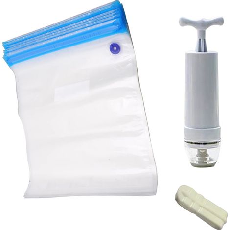 Sacs sous vide filament 3D – kit 20, clips, pompe manuelle, réutilisables (1/5)