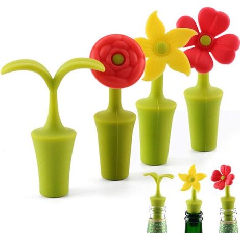 Set di 6 tappi in silicone VVGoods per vino, birra e champagne, a prova di perdite e facili da pulire. (1/5)