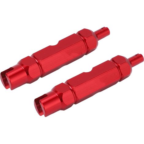 Outil de réparation pour valve de vélo (lot de 2) : clé à double tête pour valve américaine et française (rouge)
