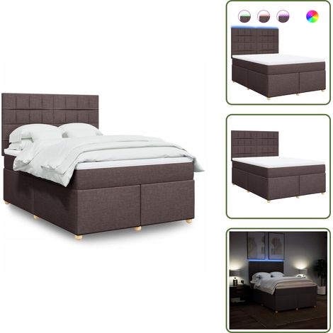 Sommier à lattes de lit avec matelas Marron foncé 140x190 cm - Sommier À Lattes De Lit - Sommiers À Lattes De Lit - Lit - Meuble De Chambre À Coucher (1/5)
