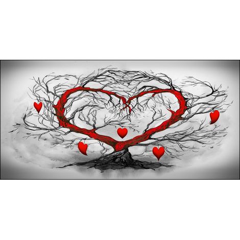 Lupia - Quadro su tela canvas DEEP 100X180 L ALBERO DELL AMORE (1/3)