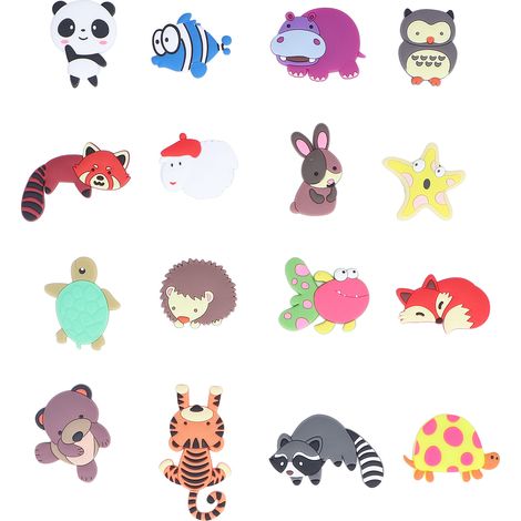 16 aimants frigo animaux 3D puissants - Lot de 16 magnets décoratifs colorés pour réfrigérateur, voiture et surfaces métalliques (1/5)