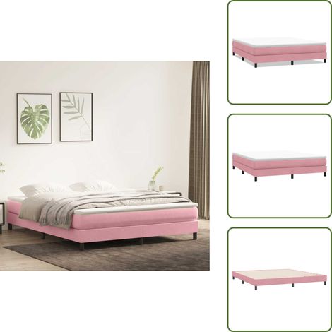 vidaXL Sommier à lattes de lit sans matelas rose 180x220 cm velours (1/5)