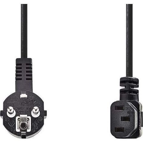 NEDIS Power Cable - Schuko Male Angled - IEC-320-C13 Angled - 1.8 m - Noir (1/2)