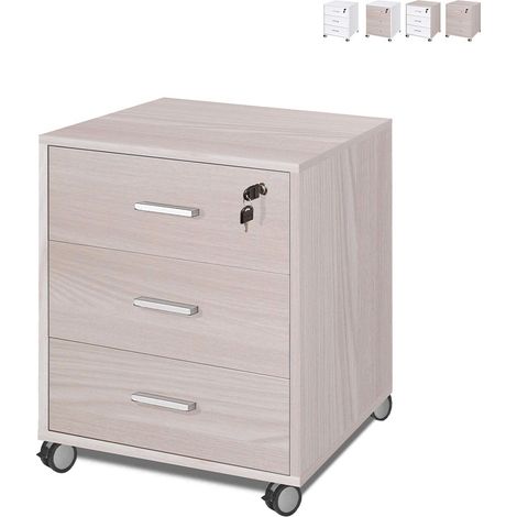 Cassettiera scrivania ufficio con 3 cassetti olmo. (1/5)