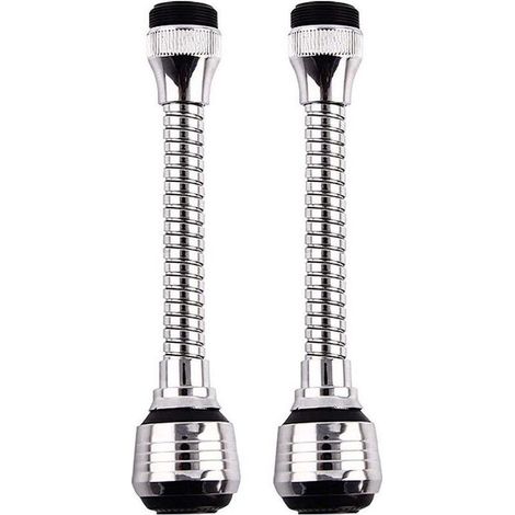 2 pièces rallonge de robinet, filtre d'extension pivotant, bec diffuseur 360° réglable, deux modes, pour évier cuisine et salle de bain (1/4)