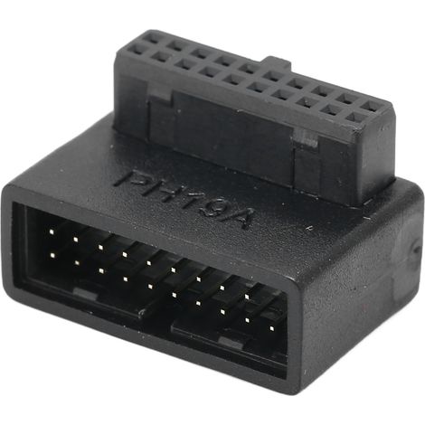 Adaptateur USB pour panneau avant, connecteur coudé à 90°, USB 3.0 19 broches vers 20 broches, pour carte mère PC, type A (1/5)