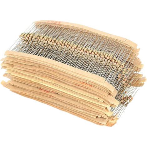 Kit de 1500 résistances à couche de carbone de 1/4 W, 5 %, 1 Ω, 10 mΩ (1/5)