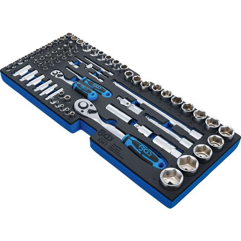 BGS Schaumeinlage für Art. 3312: Steckschlüsselsatz 12,5 mm (1/2") + 6,3 mm (1/4") 77tlg. - 3341