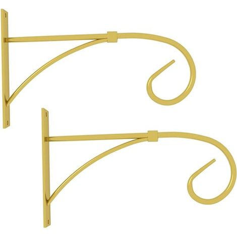 Gancio per piante - 2 pezzi - 26,7 cm - Gancio per fiori - Metallo - Gancio da parete - Appendi piante - Gancio da parete - Gancio da parete per piante - Gancio da parete per vasi sospesi - (1/4)