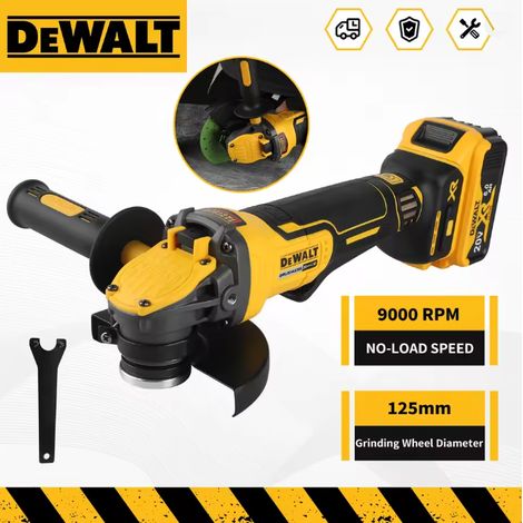 DEWALT DCG416 Meuleuse d'angle sans fil 18V XR 125mm, kit batterie+chargeur, coupe métal structure acier chantier (1/5)