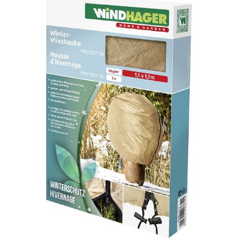 Windhager Winterschutz für Pflanzen Vlieshaube Protect XL 1,1 x 1,1 m beige Schutzvlies (1/5)