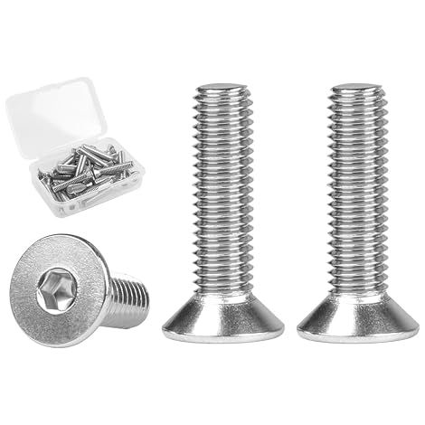 Vis à Tête Fraisée M6x25mm, 20 Pièces Vis Boulon 304 Inox, Vis Hexagonales Acier Inoxydable A2 V2A Filetage, Métrique Cylindrique Avec Six Pans Creux Vis (DIN7991/ISO10642) (1/5)