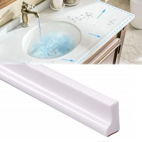 2 m/78 Zoll Silikon-Duschschwellen-Wassersperre, Nassraum-Boden-Wassersperre, Badezimmer-Wassersperre, Dichtungsleiste (L-förmig, 3 cm hoch) (1/3)