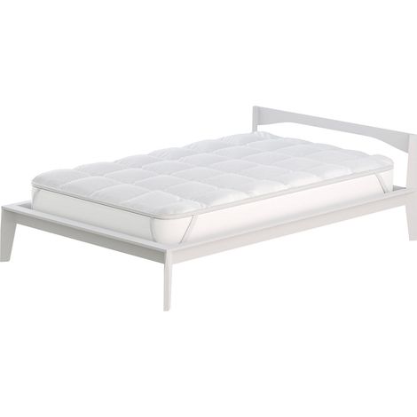 Topper 1 Piazza e Mezzo Trapuntato 300 gr/mq con Elastici Fancy Bianco (1/4)