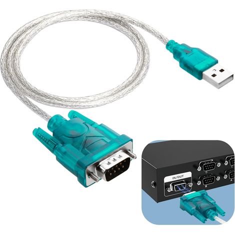 80cm Câble Adaptateur USB vers Série RS232, Convertisseur DB-9 (9 broches), Compatible Windows 10/8.1/8/7/Vista/XP/2000, Mac OS X 10.6+, Linux, Connexion pour Modems, GPS, Scanners de Codes-Barres
