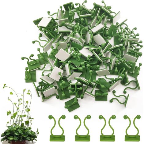 100 Pieces Climbing Plant Support Clips Self Adhesive Clip Hook Plant Climbing Plant Wall Fixings for Garden Vines Wall Decoration Plant (1/5)