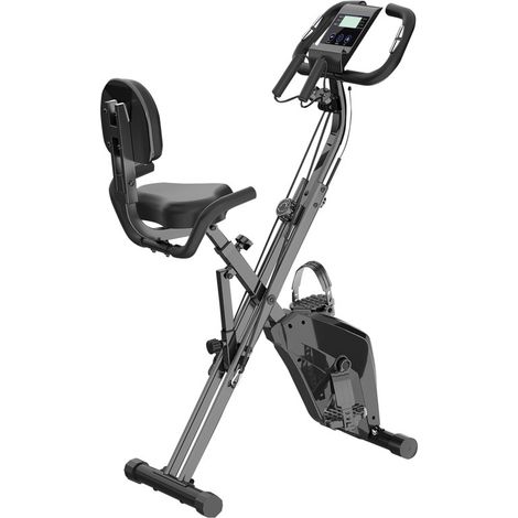 3 en 1 Vélo d'appartement Pliable - 8 Niveaux de Résistance Réglables - Volant d'Inertie 2,5KG - Écran LCD - Siège Réglable (1/5)